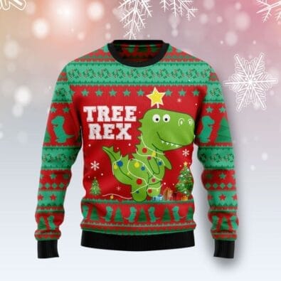 T-rex Tree Christmas Ugly Christmas Sweater