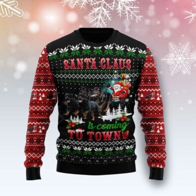 Rottweiler Town Christmas Ugly Christmas Sweater