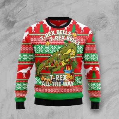 T-rex Tree Christmas Ugly Christmas Sweater