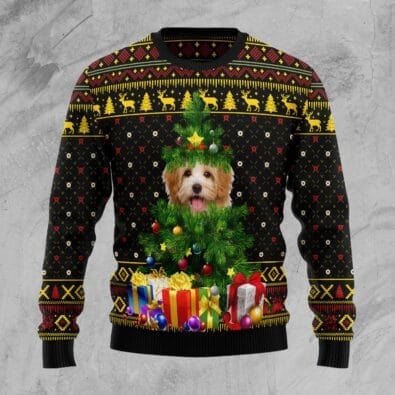 Goldendoodle Pine Ugly Christmas Sweater