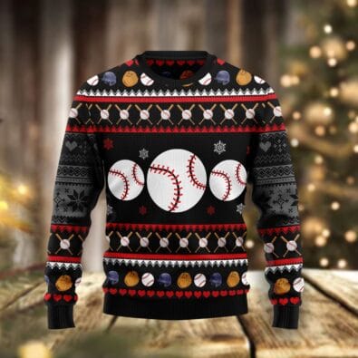 Baseball Balls Christmas Ugly Christmas Sweater