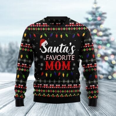 Santa's Favorite Mom Ugly Christmas Sweater
