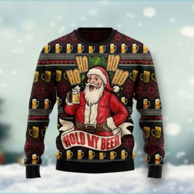 Ho Ho Hold My Beer Ugly Christmas Sweater