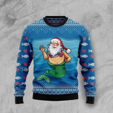 Satan Claus Mermaid Ugly Christmas Sweater