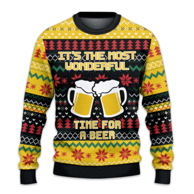 It's Most Wonderful Time For A Beer Ugly Christmas Sweater