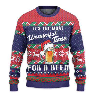 It's Most Wonderful Time For A Beer Ugly Christmas Sweater