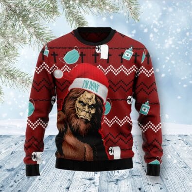 Bigfoot Done Ugly Christmas Sweater