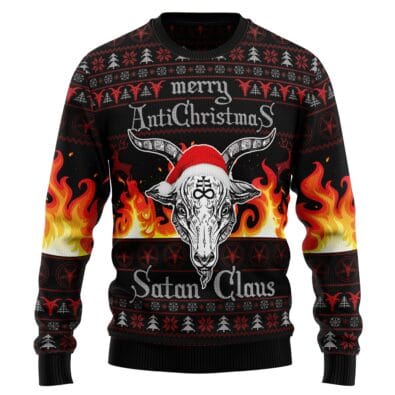Satan Claus Merry Christmas Hail Satanic Ugly Christmas Sweater