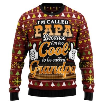 Too Cool To Be Called Grandpa Ugly Christmas Sweater