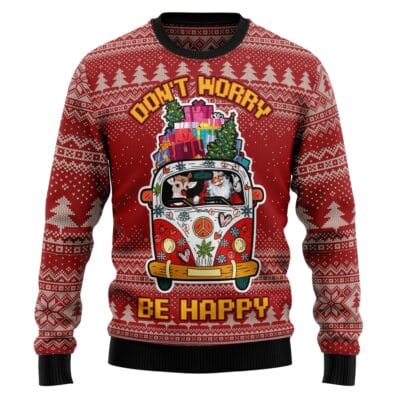 Hippie Car Ugly Christmas Sweater