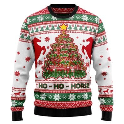 Horse Christmas Tree Ugly Christmas Sweater