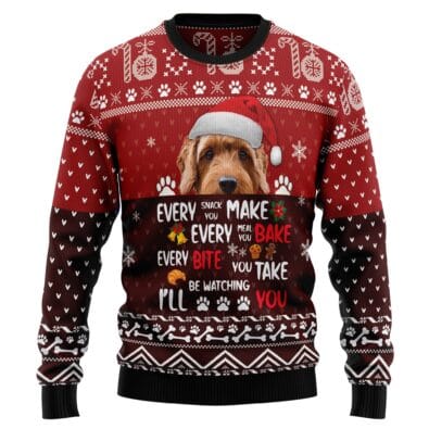 Goldendoodle Will Be Watching You Ugly Christmas Sweater