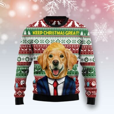 Golden Retriever Keep Christmas Great Ugly Christmas Sweater
