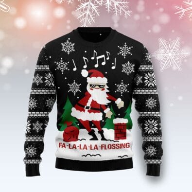 La-La-La Flossing Santa Claus Ugly Christmas Sweater