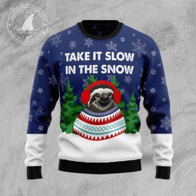 Sloth Take It Slow Ugly Christmas Sweater
