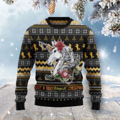 Unicorn Truly Magical Christmas Ugly Christmas Sweater
