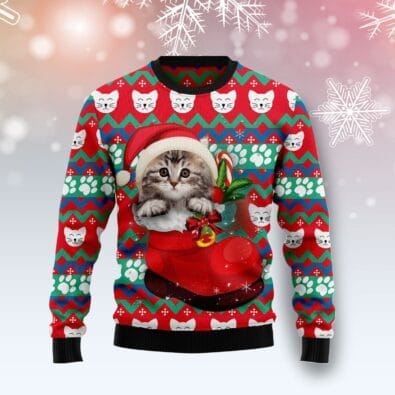 Cat Socks Ugly Christmas Sweater