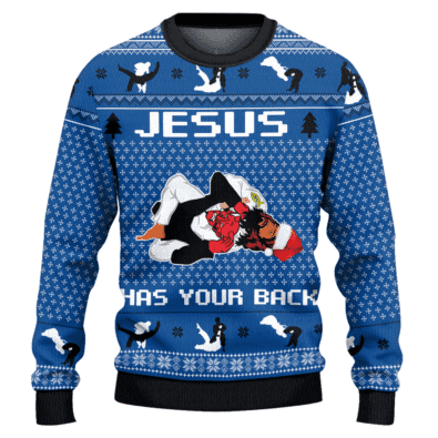 Jesus Has Your Back Ugly Christmas Sweater