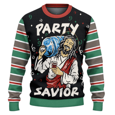 Jesus Party Savior Ugly Christmas Sweater