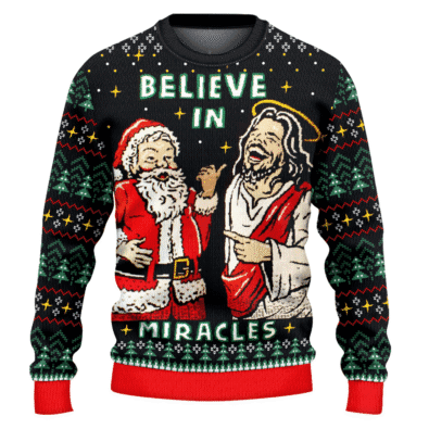 Jesus Believe In Miracle Ugly Christmas Sweater